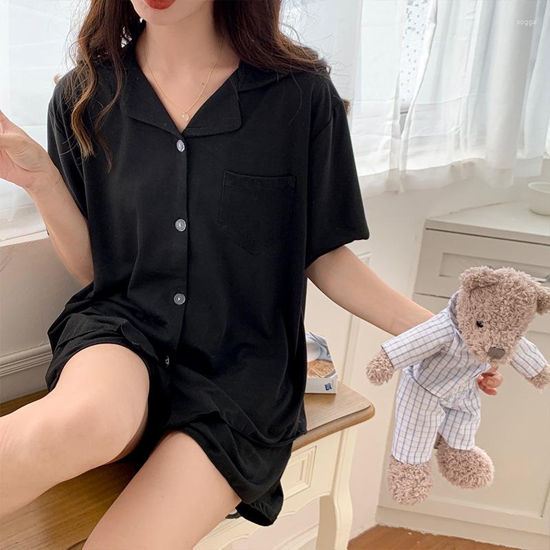Women's Sleepwear 2023 Summer Cotton-like Pajamas Short-sleeved Shorts Two-piece Suit 4-color Sweet Home Clothes, 730 white
Women's Sleepwear 2023 Summer Cotton-like Pajamas Short-sleeved Shorts Two-piece Suit 4-color Sweet Home Clothes, 730 white