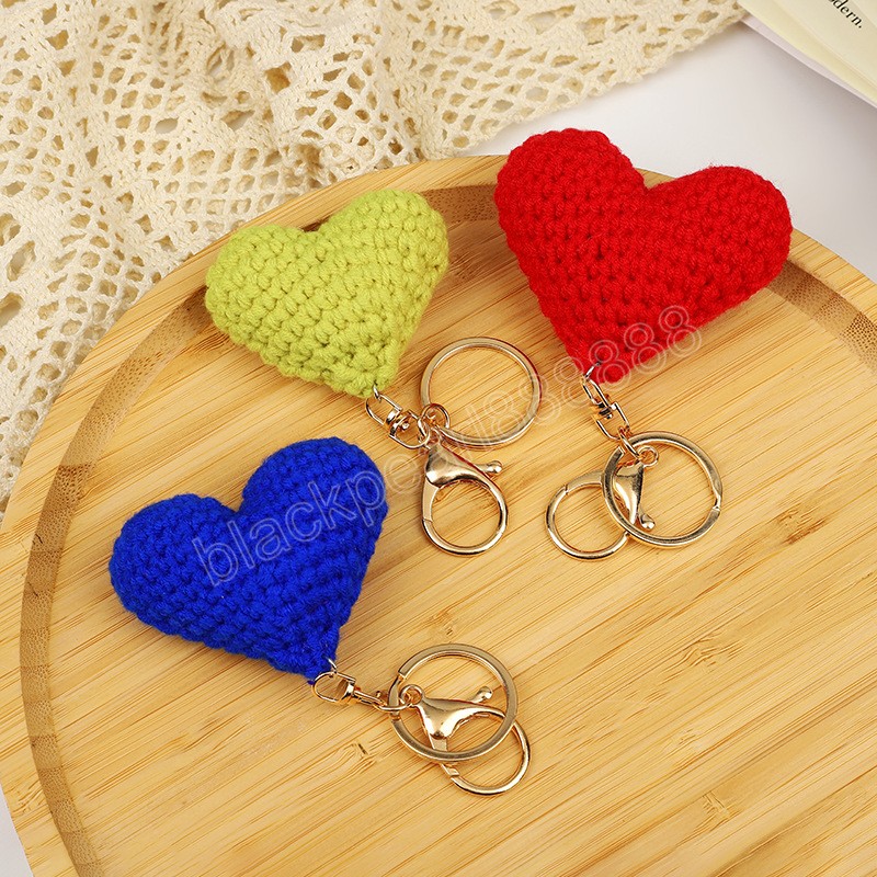 Fashion Crocheted Love Key Chain Pendant Cute Handmade Wool Woven Heart Keychain Women Gift Bag Charm Keyring
Fashion Crocheted Love Key Chain Pendant Cute Handmade Wool Woven Heart Keychain Women Gift Bag Charm Keyring