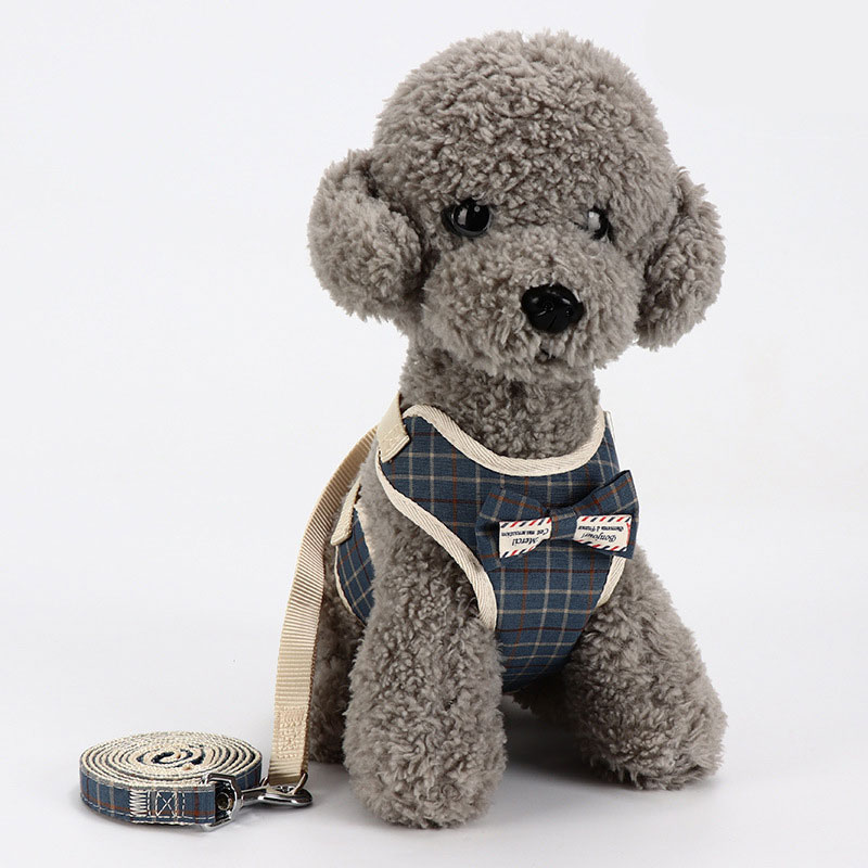 Spot wholesale Korean version bow pet chest strap vest type cat dog traction rope
