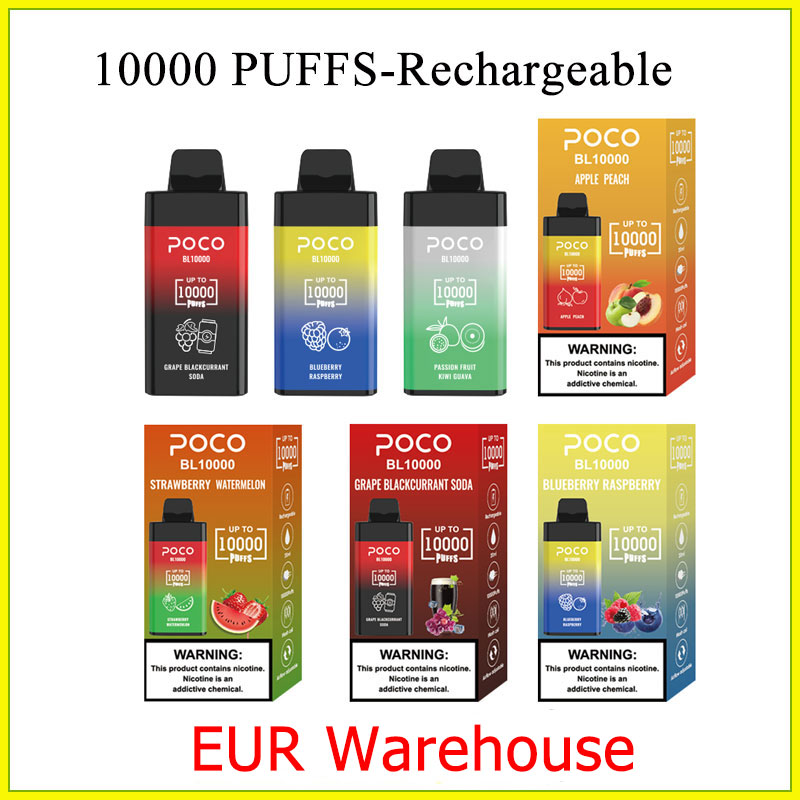 POCO BL 10000 puffs mesh coil Electronic Cigarette Disposable pen with rechargeable 650mah Vape Pen battery and 20ml cartridge pod Germany warehouse
POCO BL 10000 puffs mesh coil Electronic Cigarette Disposable pen with rechargeable 650mah Vape Pen battery and 20ml cartridge pod Germany warehouse