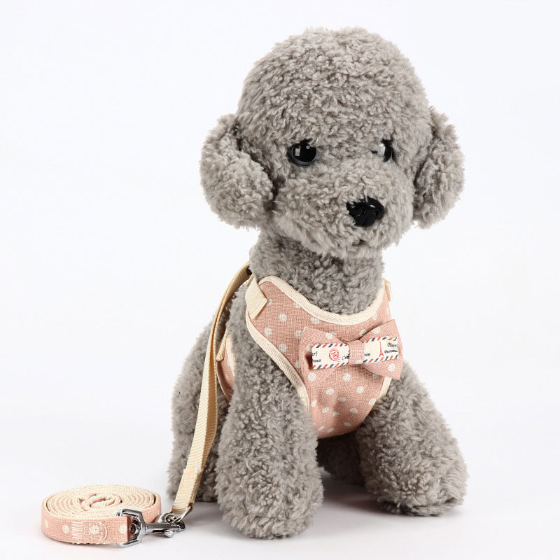 Spot wholesale Korean version bow pet chest strap vest type cat dog traction rope