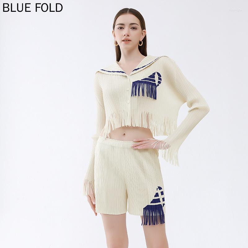 Women's Tracksuits Design Sense Temperament Shirt Shorts Sailor Two-piece Set Female 2023 Summer Tassel Contrast Color High Waist Suit Femal, Blue
Women's Tracksuits Design Sense Temperament Shirt Shorts Sailor Two-piece Set Female 2023 Summer Tassel Contrast Color High Waist Suit Femal, Blue