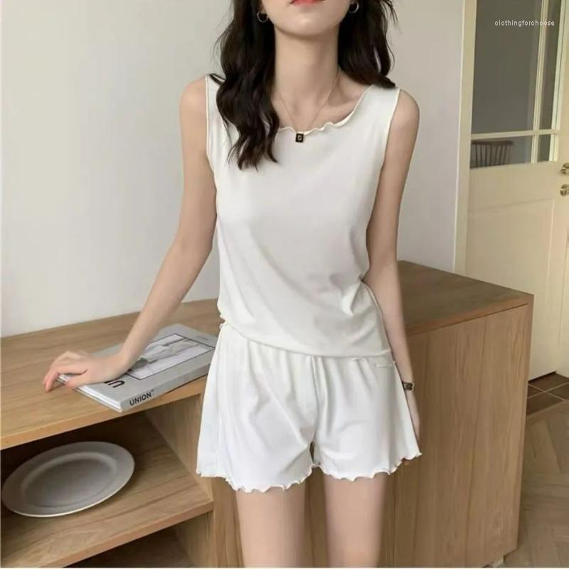 Women's Sleepwear Tank Women Pajamas Shorts Sets Pijama Loungewear Cami Ruffle Underwear Two Piece Set Night Wear Solid Casual Home Suit, Gray
Women's Sleepwear Tank Women Pajamas Shorts Sets Pijama Loungewear Cami Ruffle Underwear Two Piece Set Night Wear Solid Casual Home Suit, Gray