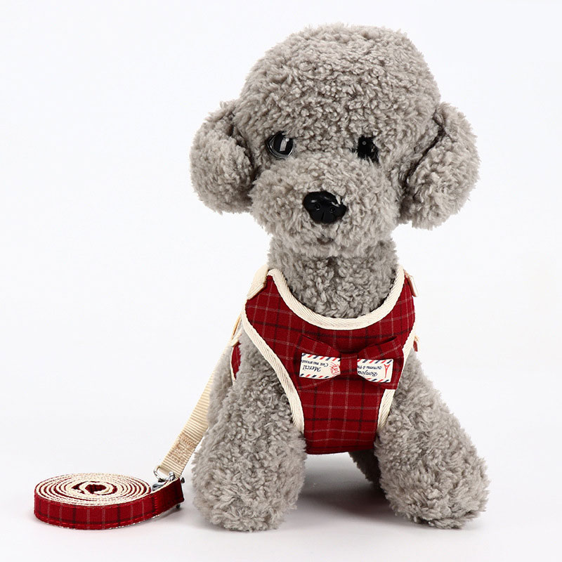 Spot wholesale Korean version bow pet chest strap vest type cat dog traction rope