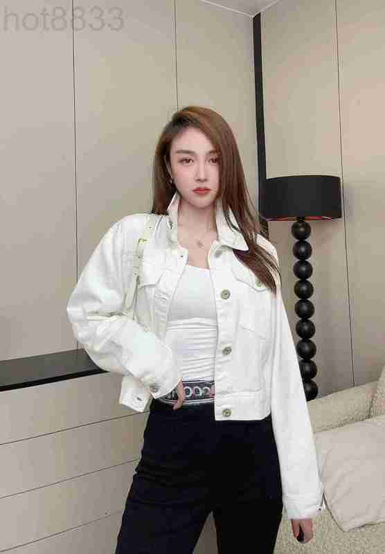 Women' Jackets Designer High-end Spring Summer 2023 New White Single Breasted Style Thin Polo Collar Short Jean Jacket ENQN, White7
Women' Jackets Designer High-end Spring Summer 2023 New White Single Breasted Style Thin Polo Collar Short Jean Jacket ENQN, White7