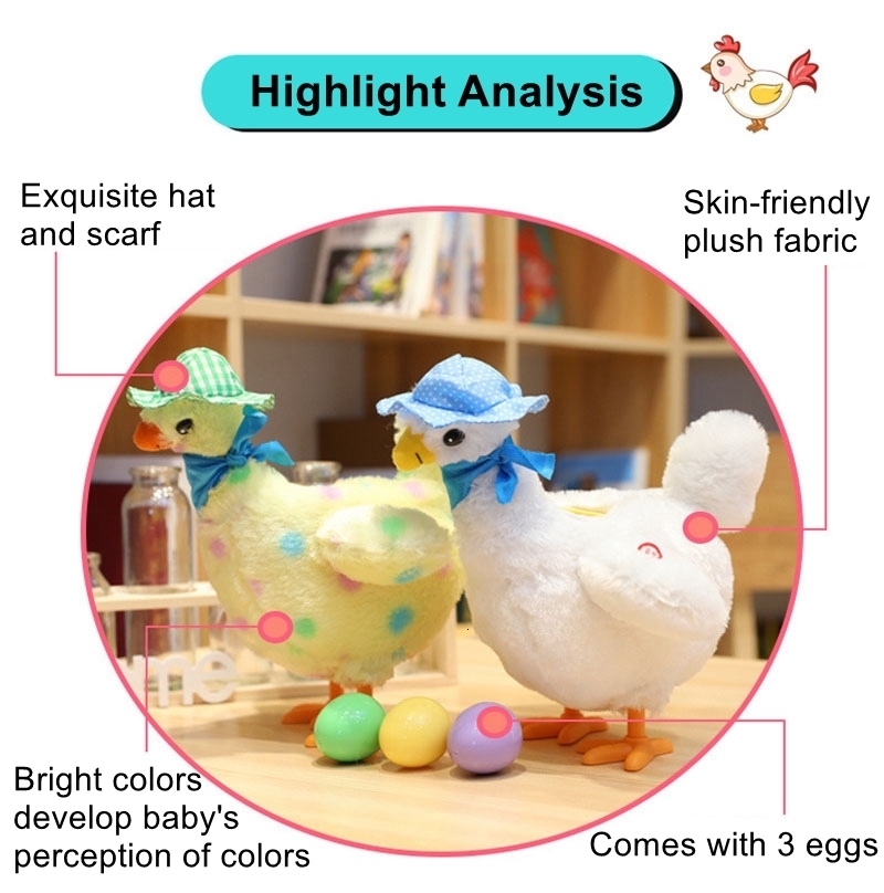 ElectricRC Animals Laying Egg Hen Chicken Electronic Plush Toy Dancing Singing Anti-Stress Gadget Funny Christmas Gift For Kids 230627