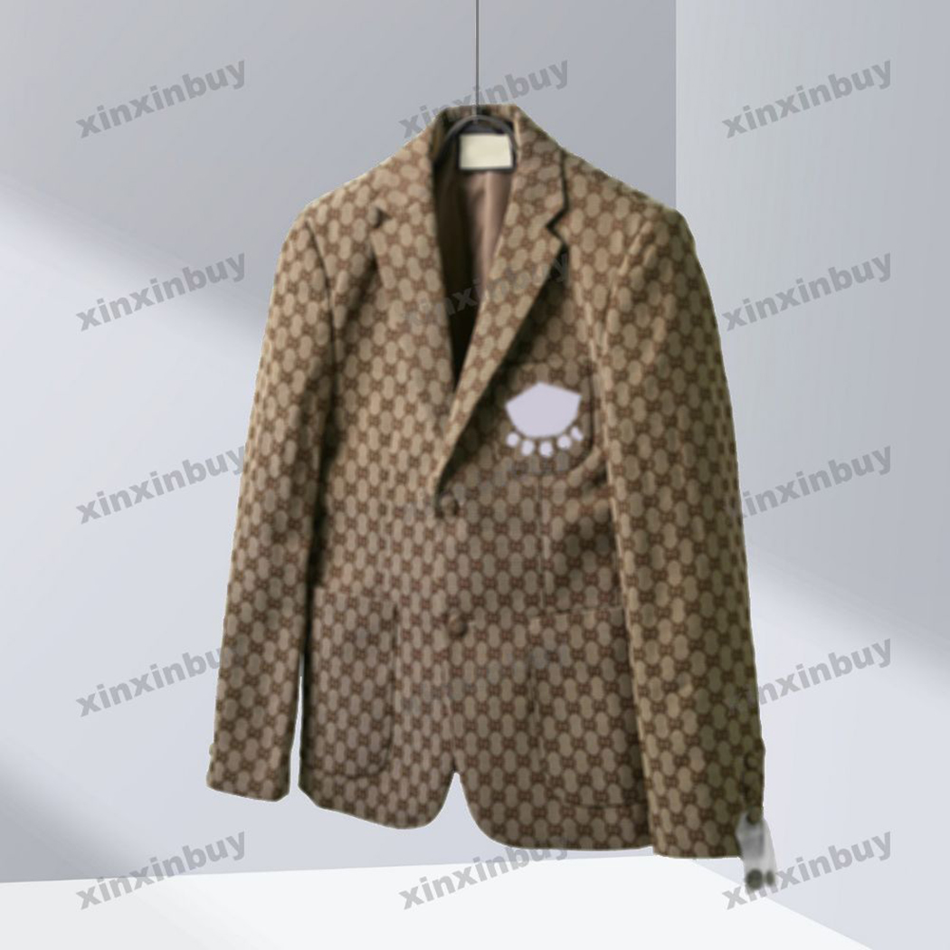 xinxinbuy Men designer Coat Jacket Paris Letter jacquard embroidery Pattern fabric suit long sleeve women beige khaki S-3XL, 02
xinxinbuy Men designer Coat Jacket Paris Letter jacquard embroidery Pattern fabric suit long sleeve women beige khaki S-3XL, 02
