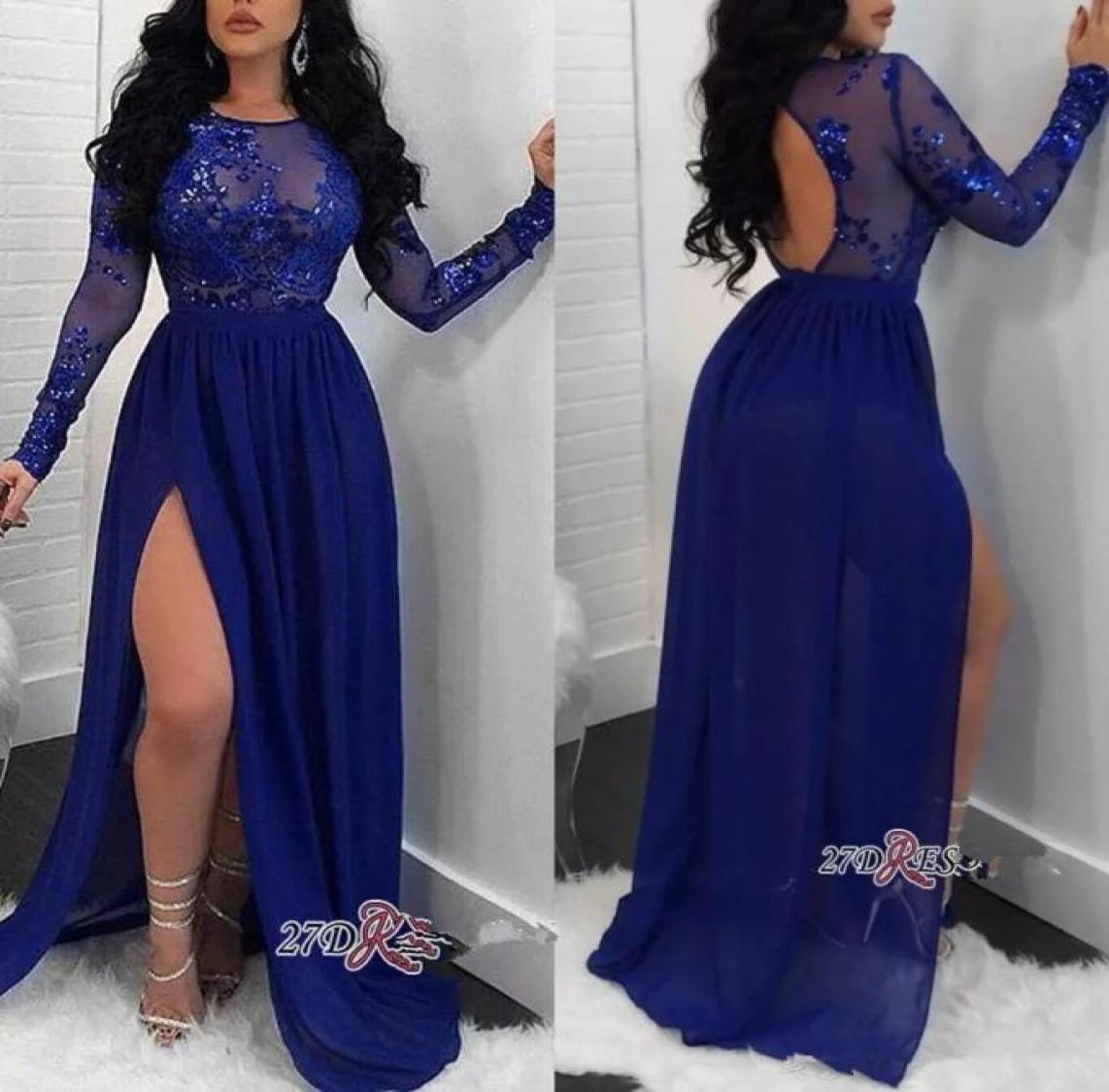 High Split Side Lace Prom Dresses Royal Blue Crew Long SleevesSequins Chiffon Keyhole Backless Party Dresses Evening Wear vestidos1479213, Daffodil
High Split Side Lace Prom Dresses Royal Blue Crew Long SleevesSequins Chiffon Keyhole Backless Party Dresses Evening Wear vestidos1479213, Daffodil