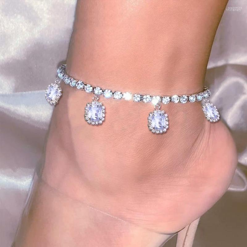 Anklets Luxury Hip Hop Big Crystal Square Pendant Tennis Anklet Bracelet For Women Fashion Rhinestone Foot Chain Beach Jewelry
Anklets Luxury Hip Hop Big Crystal Square Pendant Tennis Anklet Bracelet For Women Fashion Rhinestone Foot Chain Beach Jewelry