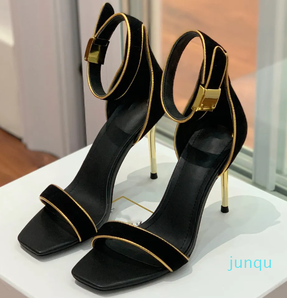Gold trim sandals for womens luxury designer Cashmere Metal buckle cool shoes Top quality stiletto heel womens Dress shoe with box 35-42 10cm high heeled Rome sandal, Black
Gold trim sandals for womens luxury designer Cashmere Metal buckle cool shoes Top quality stiletto heel womens Dress shoe with box 35-42 10cm high heeled Rome sandal, Black