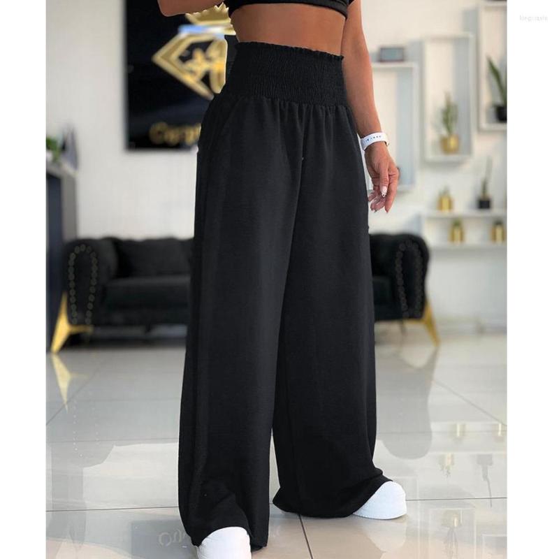 Women' Pants Wepbel Smocking Casual Straight High Waist Pockets Orange Trousers Women Solid Color Wide Leg, Black
Women' Pants Wepbel Smocking Casual Straight High Waist Pockets Orange Trousers Women Solid Color Wide Leg, Black