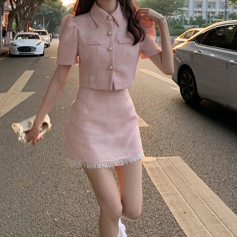 Women' T Shirts Korean Style Elegant Women Two Piece Sets Suit Office Lady Casual Outfit Chic Summer Short Sleeve Clothing Mini Skirt Pink
Women' T Shirts Korean Style Elegant Women Two Piece Sets Suit Office Lady Casual Outfit Chic Summer Short Sleeve Clothing Mini Skirt Pink
