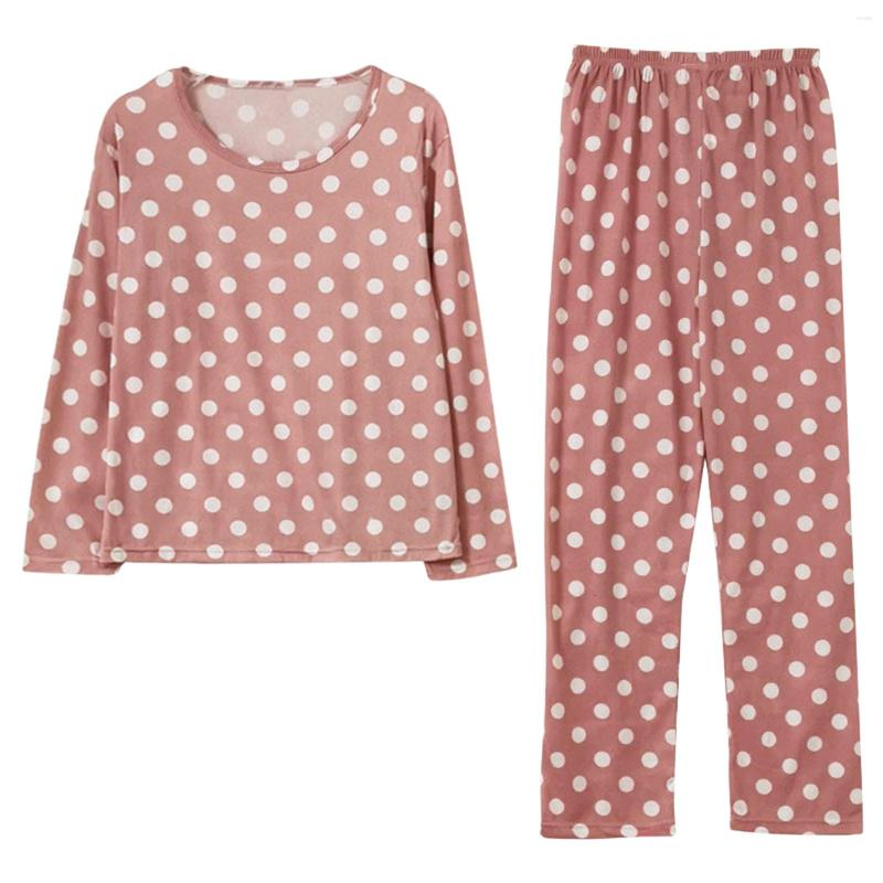 Women's Sleepwear Women Pajama Set Dot Print Long Sleeve Cotton Tops Pants Trouser Pink
Women's Sleepwear Women Pajama Set Dot Print Long Sleeve Cotton Tops Pants Trouser Pink