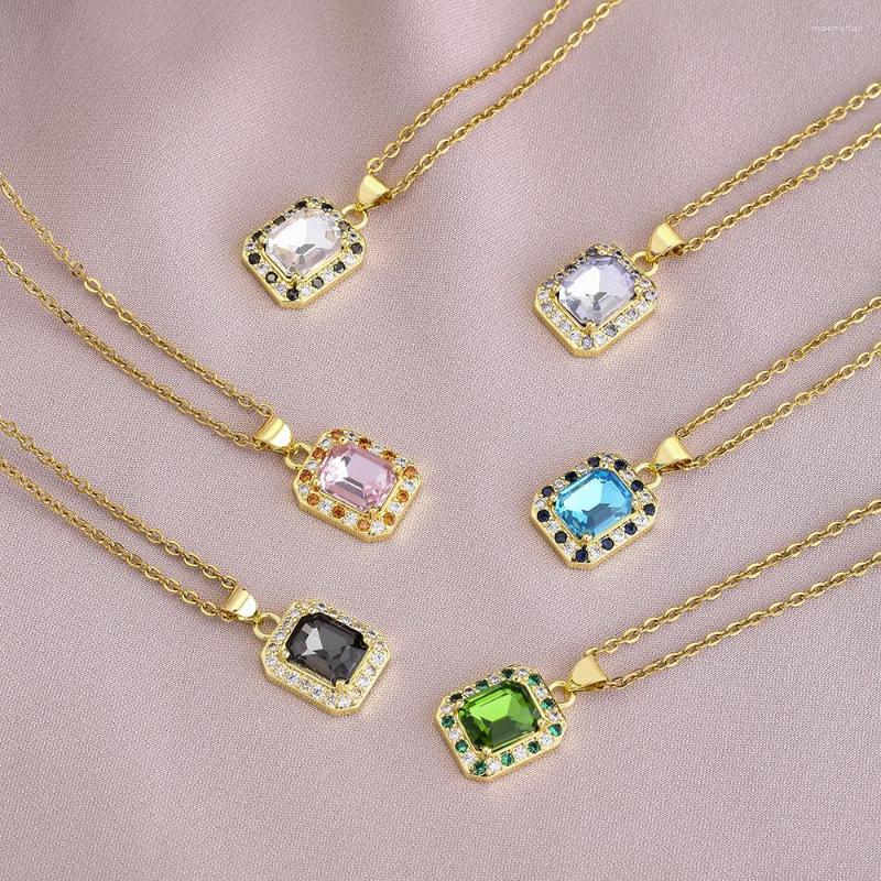 Pendant Necklaces Trendy Square Green Zircon Necklace For Women Stainless Steel Chain Geometric Crystal Choker Party Jewelry Accessories
Pendant Necklaces Trendy Square Green Zircon Necklace For Women Stainless Steel Chain Geometric Crystal Choker Party Jewelry Accessories