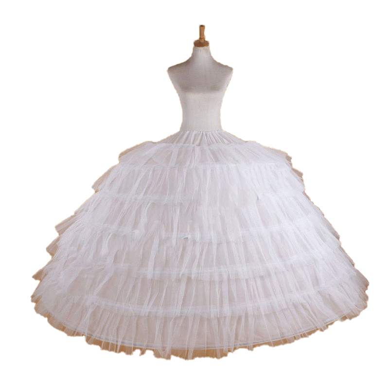 Big White Petticoats Super Puffy Ball Gown Slip Underskirt For Adult Wedding Formal Dress Large 6 Hoops Long Crinoline Brand New