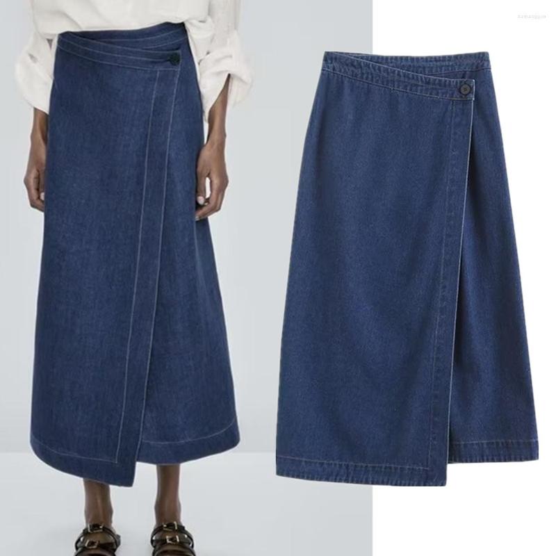 Skirts Maxdutti England Office Lady Fashion Midi Skirt Denim Women Elegant High Street Waist Asymmetric Ladies, Blue
Skirts Maxdutti England Office Lady Fashion Midi Skirt Denim Women Elegant High Street Waist Asymmetric Ladies, Blue