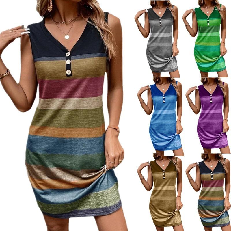Casual Dresses Women Striped Print Buttons Sleeveless Vest Dress Summer V Neck Vintage Streewear Y2k Pullover Fashion Streetwear, Blue
Casual Dresses Women Striped Print Buttons Sleeveless Vest Dress Summer V Neck Vintage Streewear Y2k Pullover Fashion Streetwear, Blue