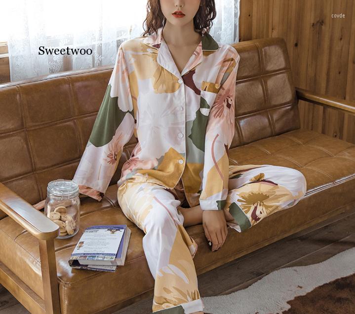 Women's Sleepwear Cotton Pajamas Floral Long Sleeve Women Print Sexy Top Pajama Beauty Lounge Wear Home Clothes Sleep Set
Women's Sleepwear Cotton Pajamas Floral Long Sleeve Women Print Sexy Top Pajama Beauty Lounge Wear Home Clothes Sleep Set