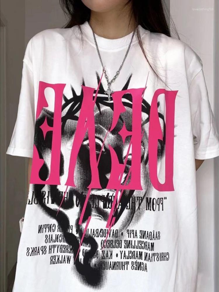 Women's T Shirts HOUZHOU Hip Hop Gothic Oversized Tshirts Women Dark Academia Y2K Harajuku Kpop Streetwear Short Sleeve Female Punk Tops, White
Women's T Shirts HOUZHOU Hip Hop Gothic Oversized Tshirts Women Dark Academia Y2K Harajuku Kpop Streetwear Short Sleeve Female Punk Tops, White