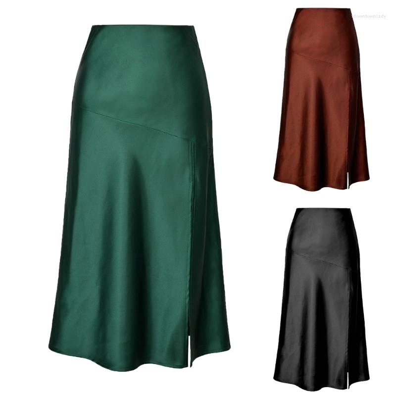 Skirts Casual Solid Color Dress Split Side Stretchy Dresses Satin Big Swing Long Bodycon Skirt For Women Girl, Brown
Skirts Casual Solid Color Dress Split Side Stretchy Dresses Satin Big Swing Long Bodycon Skirt For Women Girl, Brown