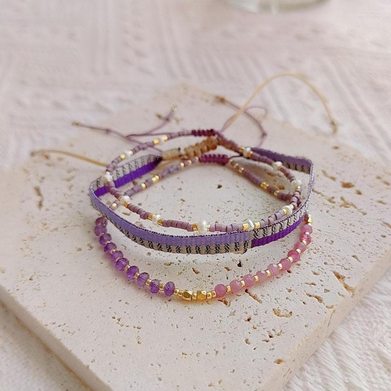 Strand KKBEAD 3pcs Dainty Beads Bracelets Set Natural Stone Real Pearl Pulsera Handwoven Cloth Braided Bracelet For Women Boho Jewelry
Strand KKBEAD 3pcs Dainty Beads Bracelets Set Natural Stone Real Pearl Pulsera Handwoven Cloth Braided Bracelet For Women Boho Jewelry
