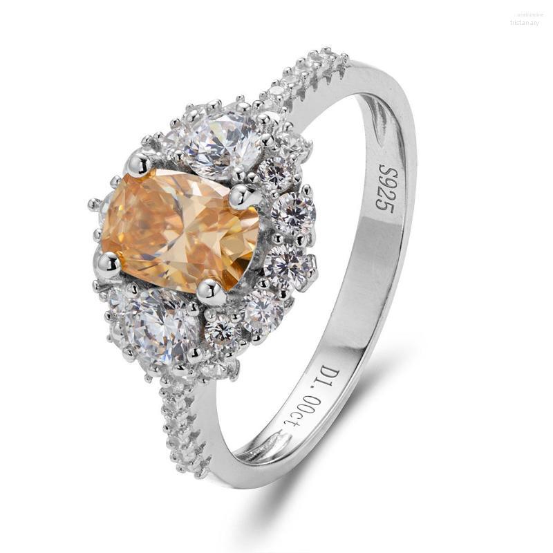 Cluster Rings BOEYCJR 925 Silver 1ct 5 7mm Long Cushion Cut Champagne Moissanite VVS1 Engagement Wedding Diamond Ring For Women
Cluster Rings BOEYCJR 925 Silver 1ct 5 7mm Long Cushion Cut Champagne Moissanite VVS1 Engagement Wedding Diamond Ring For Women