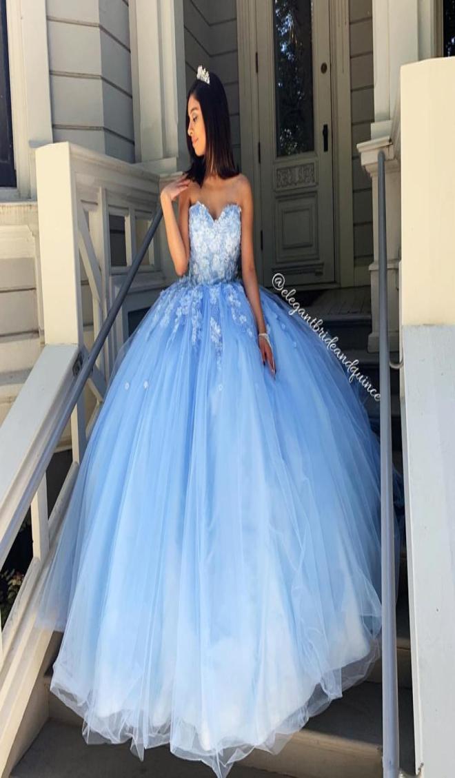 Abendkleider Sweet 16 Prom Dresses Sweetheart 3DApplique Sky Blue Tulle Quinceanera Dresses Long Party Formal Gowns5457948, Same as picture 
Abendkleider Sweet 16 Prom Dresses Sweetheart 3DApplique Sky Blue Tulle Quinceanera Dresses Long Party Formal Gowns5457948, Same as picture