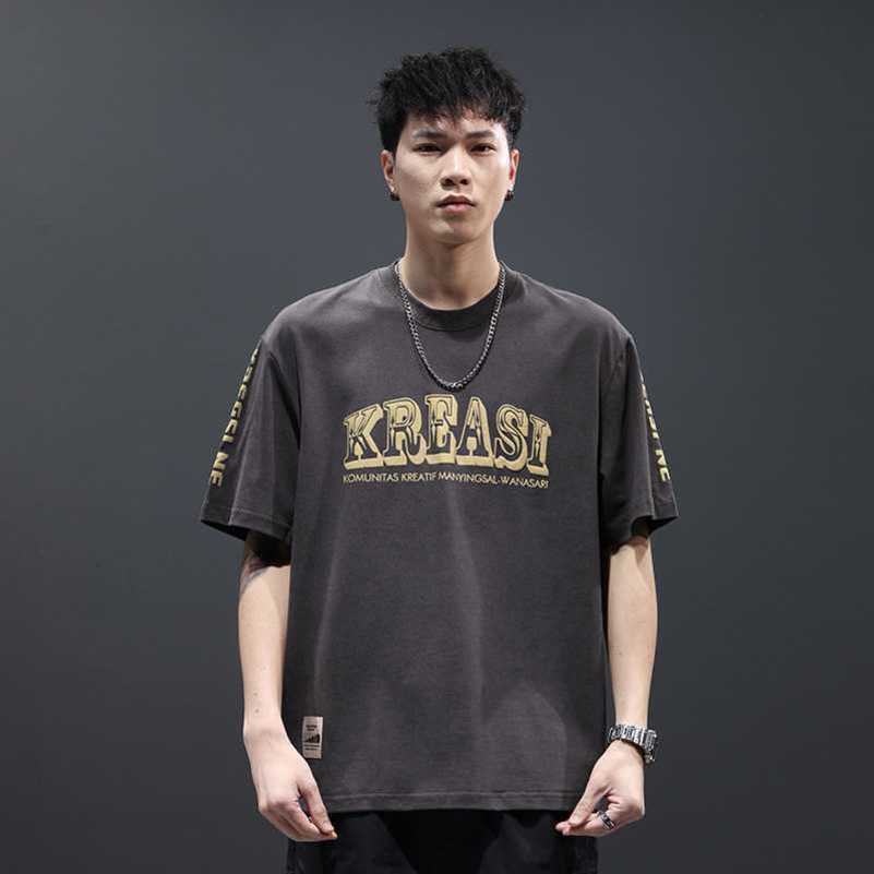 Summer pure cotton short sleeved T-shirt Korean printed men's bottom shirt American trendy brand T-shirt large men's clothing, Black
Summer pure cotton short sleeved T-shirt Korean printed men's bottom shirt American trendy brand T-shirt large men's clothing, Black