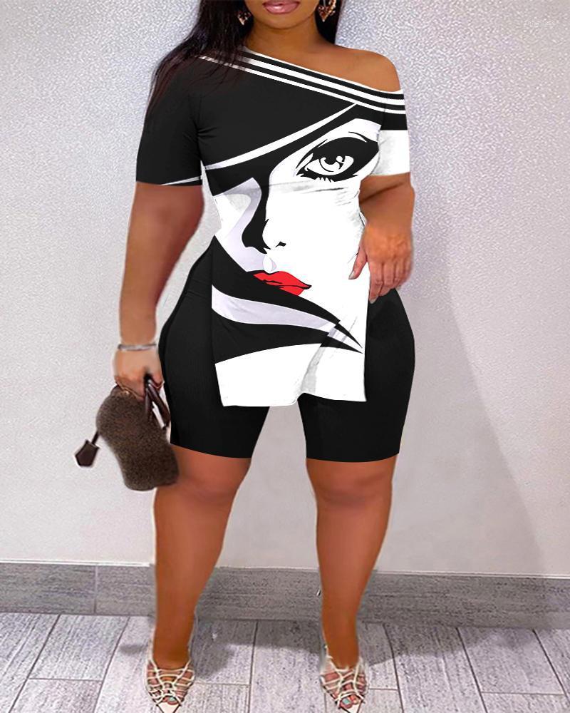 Women's Tracksuits Abstract Figure Print Side Slit Top & Shorts Set Women Short T Shirt Tee High Waist Pants Spring Summer
Women's Tracksuits Abstract Figure Print Side Slit Top & Shorts Set Women Short T Shirt Tee High Waist Pants Spring Summer