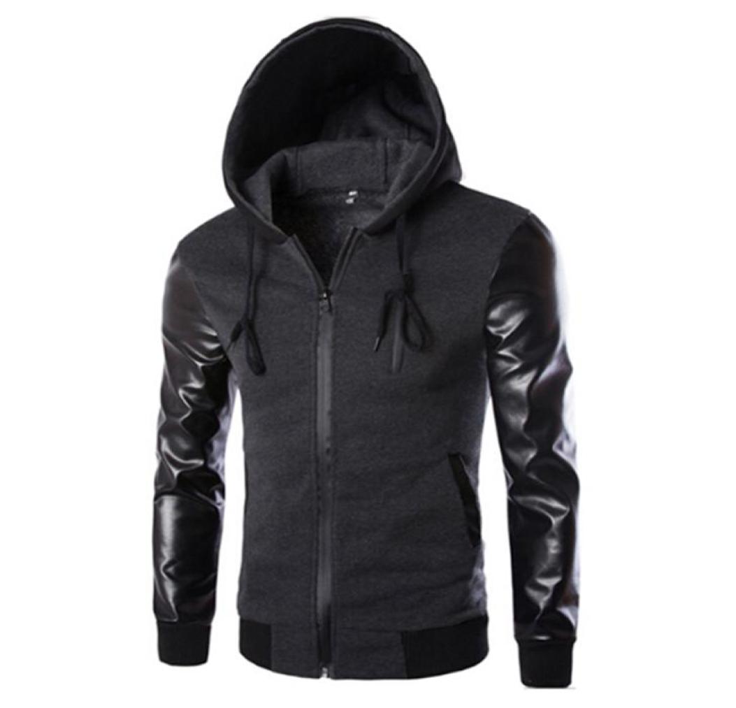 Spring Autumn Sport Jacket Men Hooded Running Jacket And Coat PU Leather Sleeve Slim Outerwear Coat Men Zipper Sportswear4565366, Black
Spring Autumn Sport Jacket Men Hooded Running Jacket And Coat PU Leather Sleeve Slim Outerwear Coat Men Zipper Sportswear4565366, Black