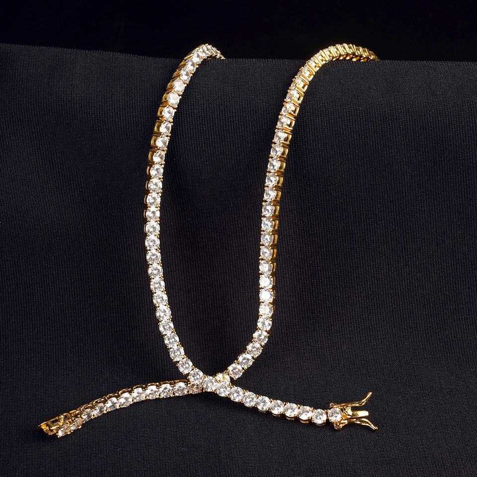 Bg Vvs Moissanite Sier Chain Charm Jewelry Sexy Iced Out Tennis Dia Necklace Men