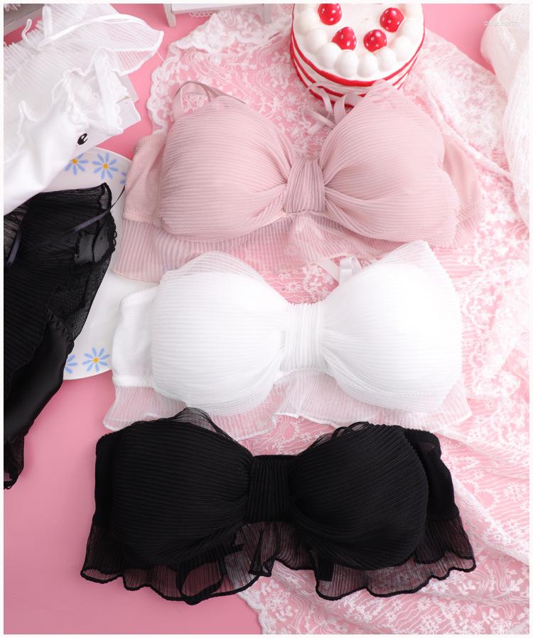 Bras Sets Japanese Sweet Mold Cup Lingerie Pleated Mesh Dream Princess Bralette No Steel Ring Bra Set Girl Underwear, Blue
Bras Sets Japanese Sweet Mold Cup Lingerie Pleated Mesh Dream Princess Bralette No Steel Ring Bra Set Girl Underwear, Blue
