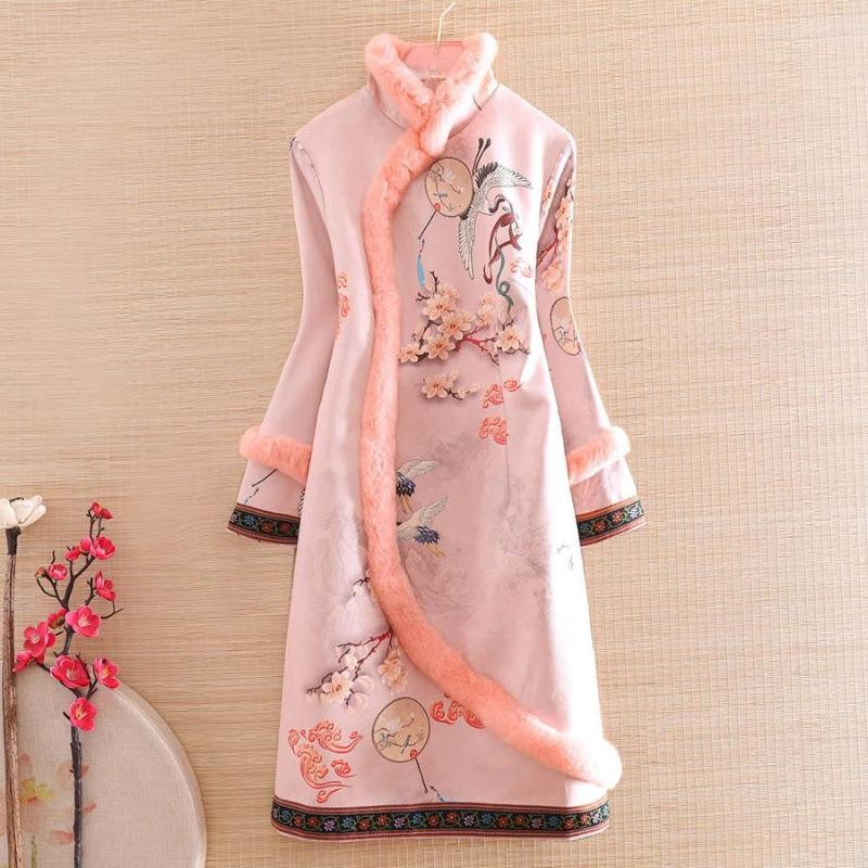 Ethnic Clothing High-end Winter Women Chinese Style Peony Print Suede Dress Jacquard Warm Dresses Elegant Slim Lady Qipao Party S-XXL
Ethnic Clothing High-end Winter Women Chinese Style Peony Print Suede Dress Jacquard Warm Dresses Elegant Slim Lady Qipao Party S-XXL