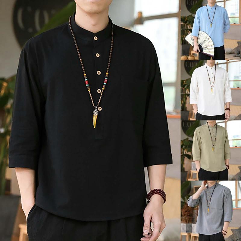 Men's T Shirts Cotton Tops Men Casual Men'S Fashion Spring And Summer Middle Sleeve Lapel Long Blouse Short Button Down, Black
Men's T Shirts Cotton Tops Men Casual Men'S Fashion Spring And Summer Middle Sleeve Lapel Long Blouse Short Button Down, Black
