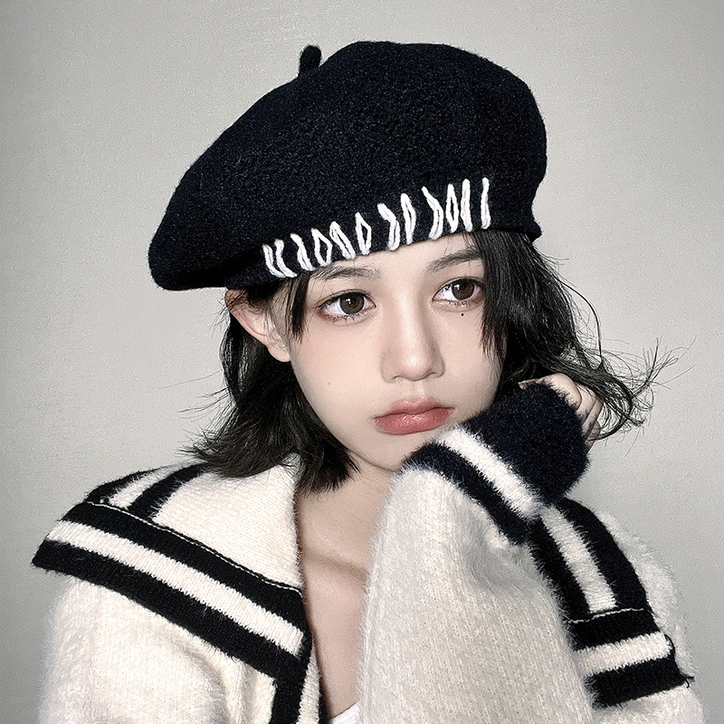 Korean Version Personalized Knitted Beret for Women Autumn and Winter Warm Elastic Painter Cap Japanese Retro Berets Hat Tide
Korean Version Personalized Knitted Beret for Women Autumn and Winter Warm Elastic Painter Cap Japanese Retro Berets Hat Tide