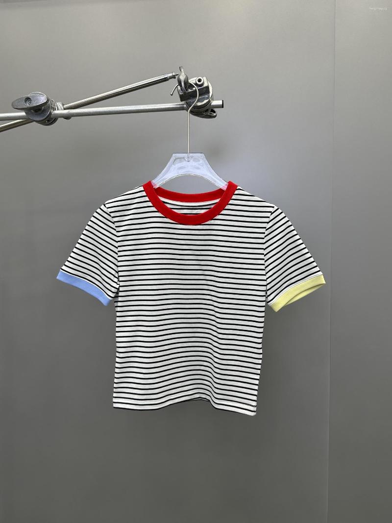 Women' T Shirts 2023 Women' Fashion Short Sleeve Casual Contrasting Color Neckline Cotton T-shirt 0616
Women' T Shirts 2023 Women' Fashion Short Sleeve Casual Contrasting Color Neckline Cotton T-shirt 0616