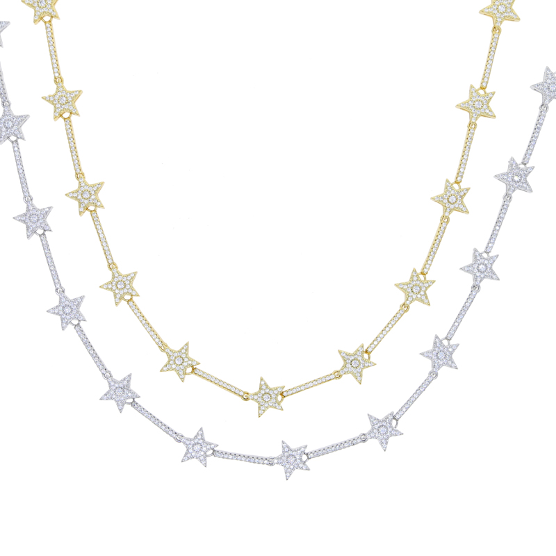 new arrival star wedding Necklace High Quality women lady Iced Out Zirconia Fashion gift Jewelry