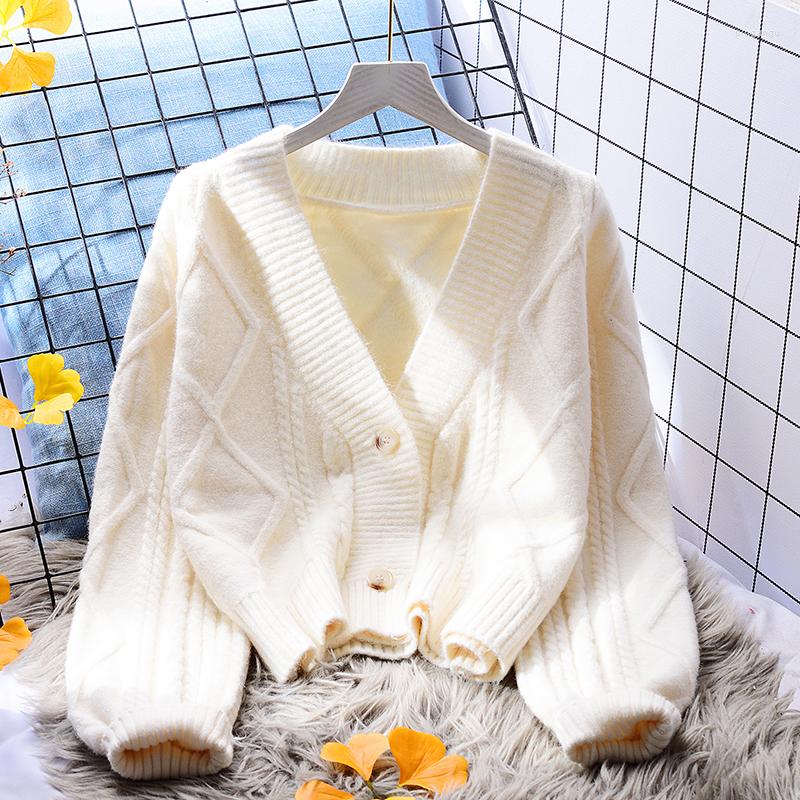 Women's Knits White Twisted Knitting Women Sweater And Cardigan Winter Solid Lantern Sleeved V-Neck Short Thicken Female Outwear Coats Tops, See chart
Women's Knits White Twisted Knitting Women Sweater And Cardigan Winter Solid Lantern Sleeved V-Neck Short Thicken Female Outwear Coats Tops, See chart