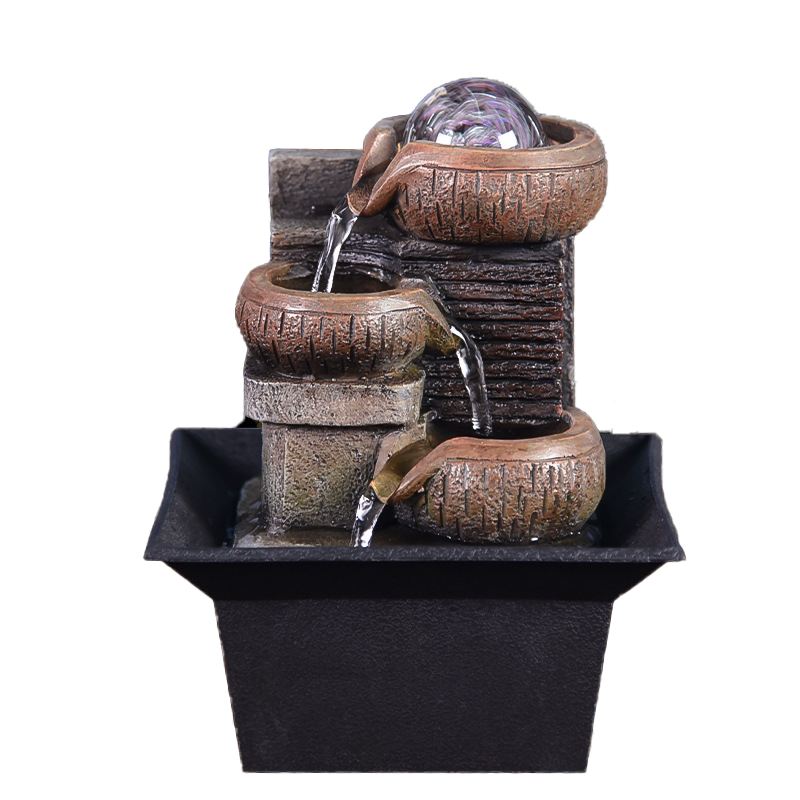 Gifts Desktop Water Fountain Portable Tabletop Waterfall Kit Soothing Relaxation Zen Meditation Lucky Fengshui Home Decorations T22659945