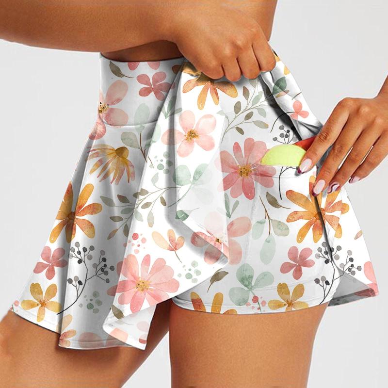 Women's Shorts Women Summer Skorts Skirts Floral Printed High Waisted Tennis Golf Sport With Pockets Lady Teen Girls Sportpant, White
Women's Shorts Women Summer Skorts Skirts Floral Printed High Waisted Tennis Golf Sport With Pockets Lady Teen Girls Sportpant, White