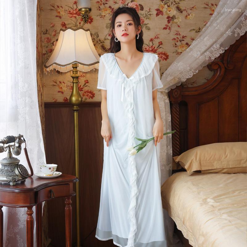 Women's Sleepwear Spring Summer Women Princess Modal Dress Short Sleeve Lady Nightwear Female Comfortable Loose Casual, White
Women's Sleepwear Spring Summer Women Princess Modal Dress Short Sleeve Lady Nightwear Female Comfortable Loose Casual, White