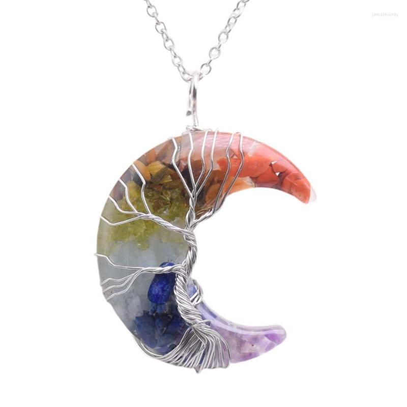 Pendant Necklaces 7 Chakras Tree Of Life Necklace Wire Wrap Crescent Moons Crystal Pendants Chip Quartz Natural Stone Resin Stainless Steel
Pendant Necklaces 7 Chakras Tree Of Life Necklace Wire Wrap Crescent Moons Crystal Pendants Chip Quartz Natural Stone Resin Stainless Steel