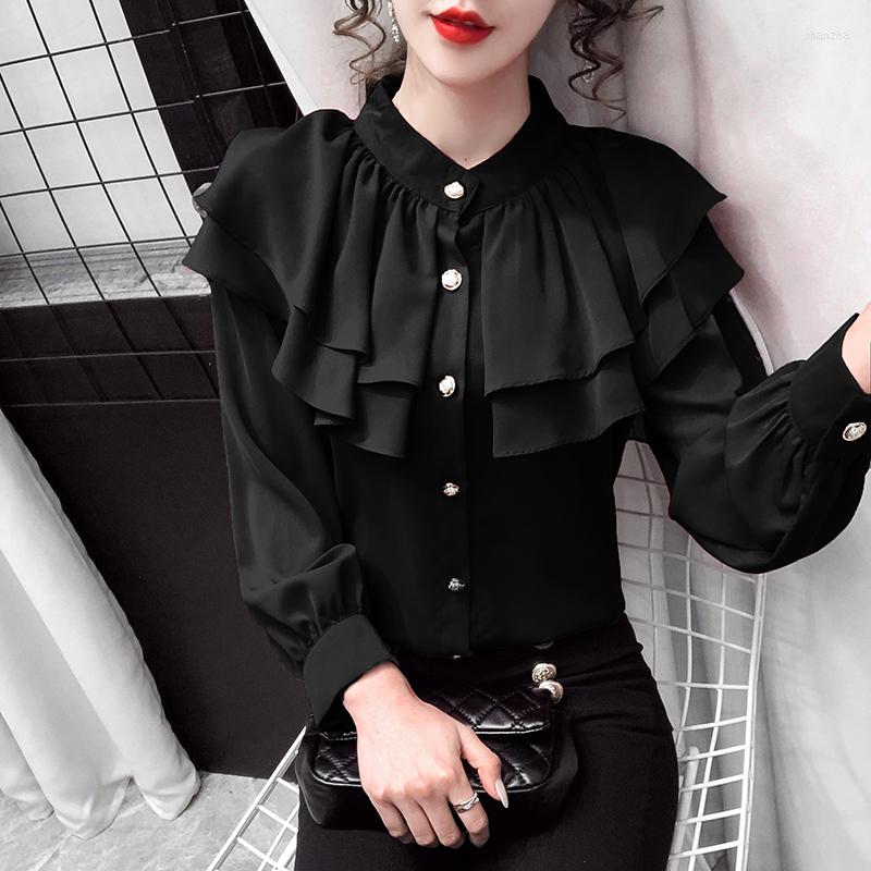 Women' Blouses Wholesale 2023 Spring Summer Autumn Fashion Casual Chiffon Women Shirt Woman Female OL Button Up Py1397, Black
Women' Blouses Wholesale 2023 Spring Summer Autumn Fashion Casual Chiffon Women Shirt Woman Female OL Button Up Py1397, Black