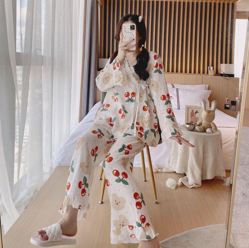 Women's Sleepwear 2023Autumn And Winter Cartoon Cherry Bear Cute Fashion Pajamas Home Service Women's Two Pieces Suit Pejamas, Yellow bear
Women's Sleepwear 2023Autumn And Winter Cartoon Cherry Bear Cute Fashion Pajamas Home Service Women's Two Pieces Suit Pejamas, Yellow bear