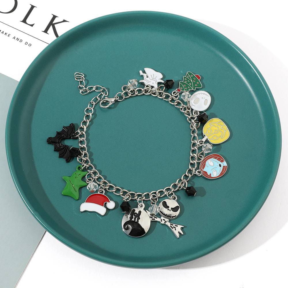 Anime halloween skull ghost Bracelet Drip Oil Metal accesssory girls cute sweet student friend bracelet, As picture
Anime halloween skull ghost Bracelet Drip Oil Metal accesssory girls cute sweet student friend bracelet, As picture