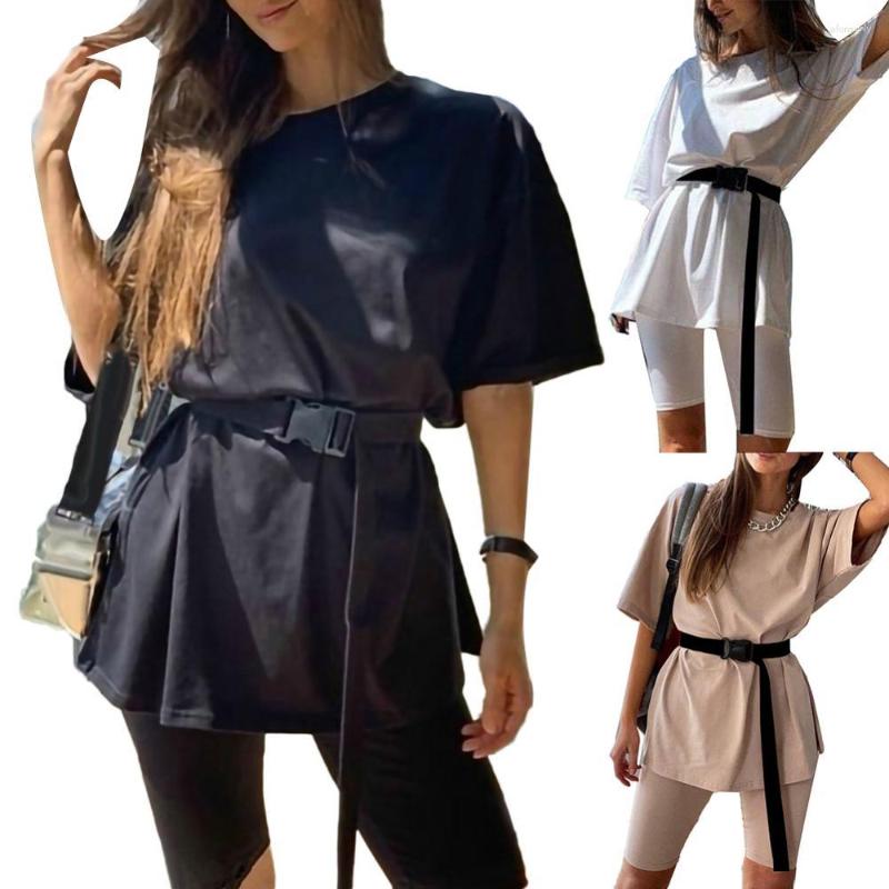 Women's Tracksuits Tracksuit Casual Short Sleeve Outfit Shorts Solid Color Women 2pcs Set Outfits T-shirt Top Skinny Two Piece With Belt, Khaki
Women's Tracksuits Tracksuit Casual Short Sleeve Outfit Shorts Solid Color Women 2pcs Set Outfits T-shirt Top Skinny Two Piece With Belt, Khaki