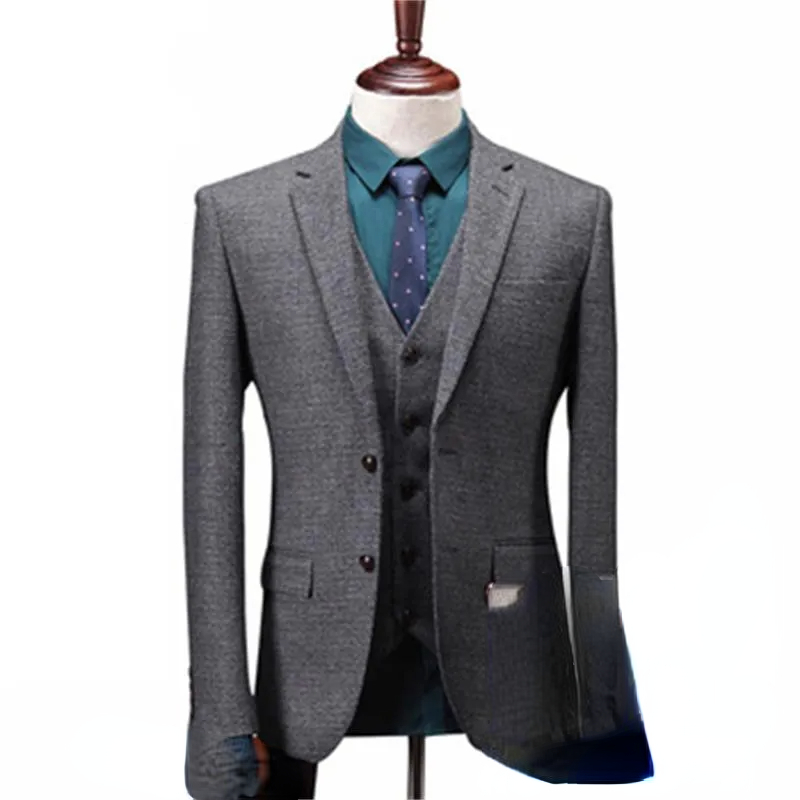 Dark Grey Mens Suits 3 Piece Tweed Suit Herringbone Vintage Peaky Blinders Custom Made Groom Wear Wedding Tuxedos, Same as image
Dark Grey Mens Suits 3 Piece Tweed Suit Herringbone Vintage Peaky Blinders Custom Made Groom Wear Wedding Tuxedos, Same as image