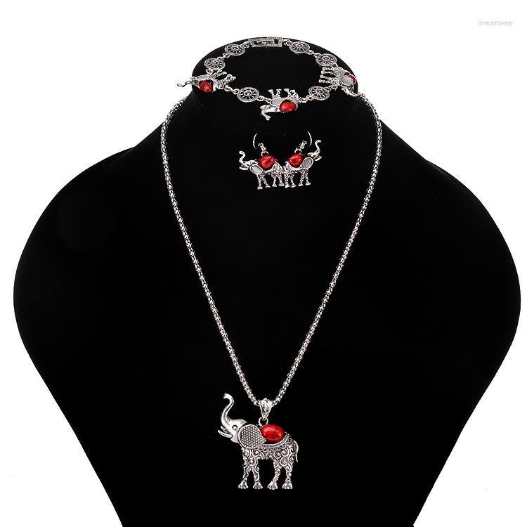 Necklace Earrings Set Jewelry Creative Fashion Elephant Retro Personality Imitation Turquoise Three-piece, Picture shown
Necklace Earrings Set Jewelry Creative Fashion Elephant Retro Personality Imitation Turquoise Three-piece, Picture shown