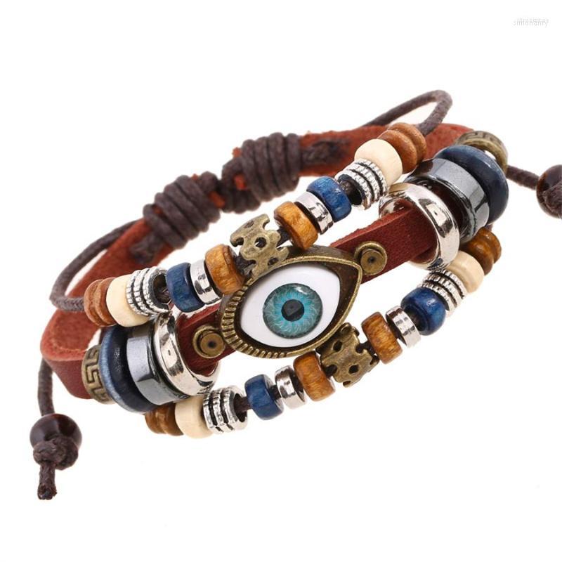 Strand Fashion Boho Design Leather Rope Eye Bracelet Brown Multi-layer Cow Woven Beaded Unisex Adjustable Jewelry
Strand Fashion Boho Design Leather Rope Eye Bracelet Brown Multi-layer Cow Woven Beaded Unisex Adjustable Jewelry