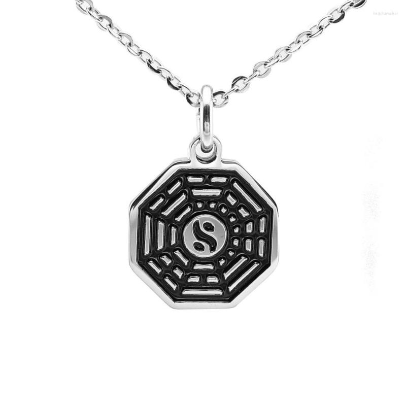 Pendant Necklaces Black Enamel Stainless Steel Yin Yang Eight Diagrams Necklace 45CM Long 03
Pendant Necklaces Black Enamel Stainless Steel Yin Yang Eight Diagrams Necklace 45CM Long 03